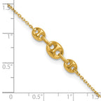 FJC Finejewelers 14 kt Yellow Gold Cable Polished Fancy Link 9in Plus 1 in ext. Anklet 9 Inches x 22 mm