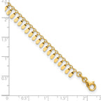 FJC Finejewelers 14 kt Yellow Gold Fashion Polished Fancy 9in Plus 1 in ext. Anklet 9 Inches
