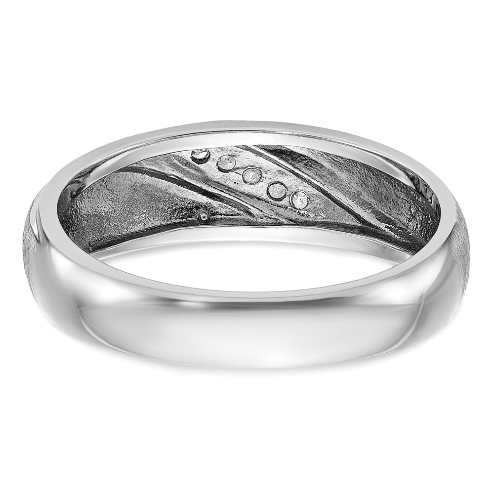 FJC Finejewelers 14 kt White Gold Men's Polished and Satin Lab Grown Diamond Ring