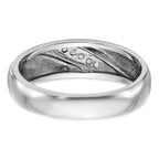 FJC Finejewelers 14 kt White Gold Men's Polished and Satin Lab Grown Diamond Ring