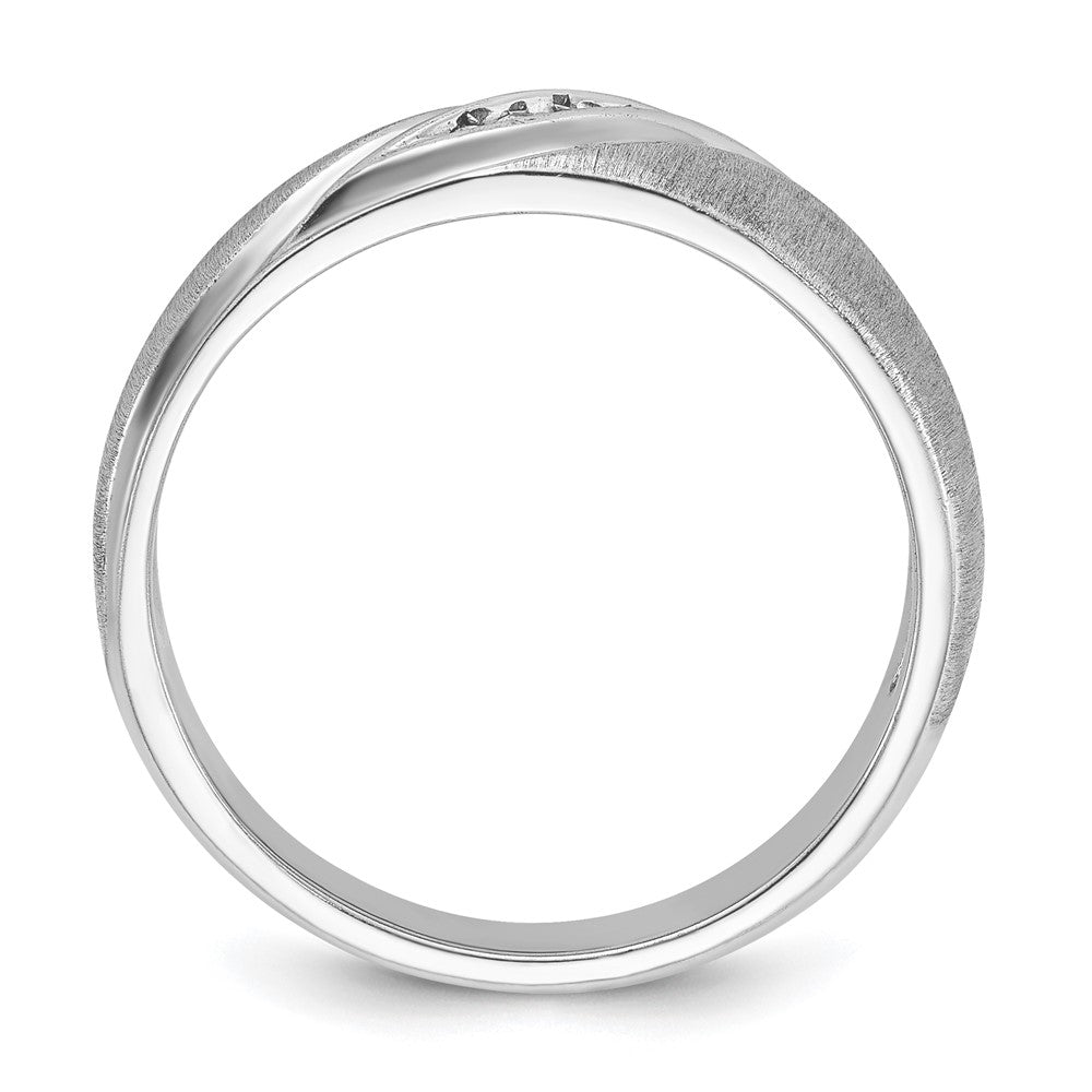FJC Finejewelers 14 kt White Gold Men's Polished and Satin Lab Grown Diamond Ring