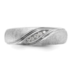 FJC Finejewelers 14 kt White Gold Men's Polished and Satin Lab Grown Diamond Ring