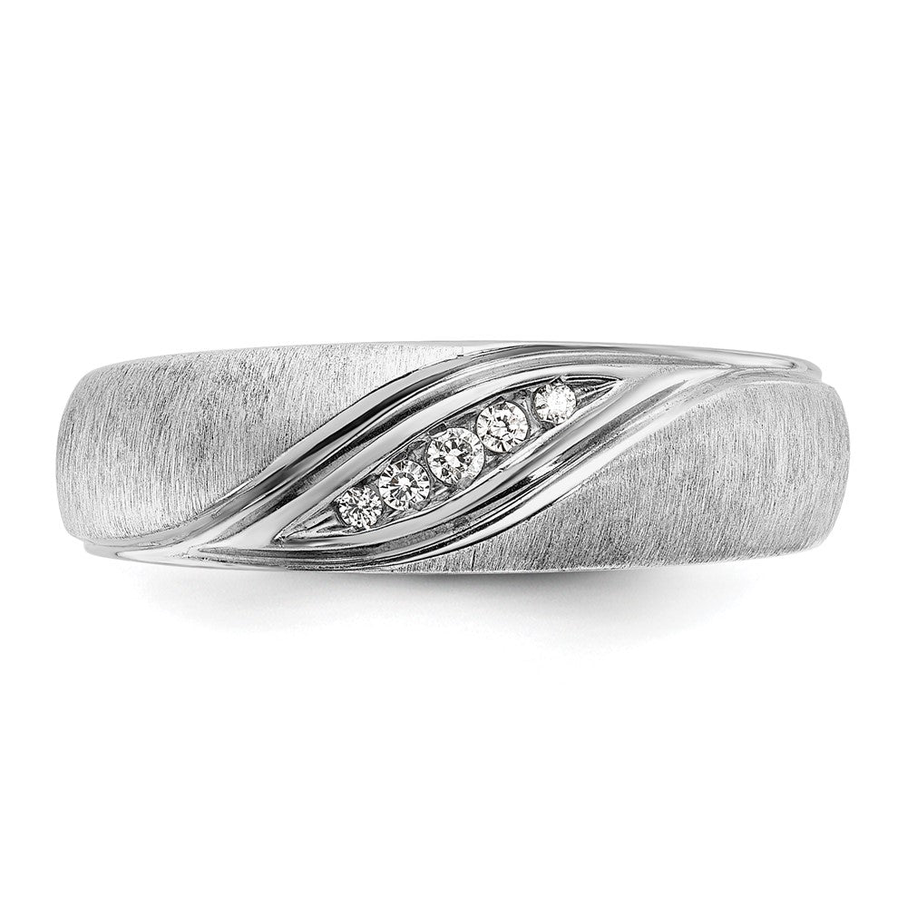 FJC Finejewelers 14 kt White Gold Men's Polished and Satin Lab Grown Diamond Ring