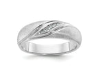 FJC Finejewelers 14 kt White Gold Men's Polished and Satin Lab Grown Diamond Ring