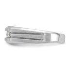 FJC Finejewelers 14 kt White Gold Men's Satin/Grooved 5-Stone Lab Grown Diamonds Ring 7 mm