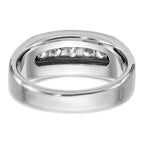 FJC Finejewelers 14 kt White Gold Men's Polished and Brushed 5-Stone Lab Grown Diamonds Ring 9 mm