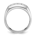 FJC Finejewelers 14 kt White Gold Men's Polished and Brushed 5-Stone Lab Grown Diamonds Ring 9 mm