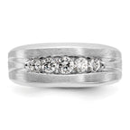 FJC Finejewelers 14 kt White Gold Men's Polished and Brushed 5-Stone Lab Grown Diamonds Ring 9 mm