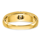 FJC Finejewelers 14 kt Two Tone Gold Men's Polished and Satin 3-Stone Lab Grown Diamonds Ring 6 mm