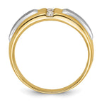 FJC Finejewelers 14 kt Two Tone Gold Men's Polished and Satin 3-Stone Lab Grown Diamonds Ring 6 mm
