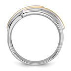 FJC Finejewelers 14 kt Two Tone Gold Men's Polished 5-Stone Lab Grown Diamonds Ring 7 mm