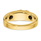 FJC Finejewelers 14 kt Two Tone Gold Men's Polished 3-Stone Lab Grown Diamonds Ring 7 mm