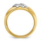 FJC Finejewelers 14 kt Two Tone Gold Men's Polished 3-Stone Lab Grown Diamonds Ring 7 mm