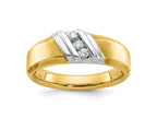FJC Finejewelers 14 kt Two Tone Gold Men's Polished 3-Stone Lab Grown Diamonds Ring 7 mm