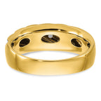 FJC Finejewelers 14 kt Yellow Gold with Rhodium Men's Polish/Grooved Lab Grown Diamonds Ring 7 mm
