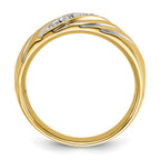 FJC Finejewelers 14 kt Yellow Gold with Rhodium Men's Polish/Grooved Lab Grown Diamonds Ring 7 mm