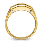 FJC Finejewelers 14 kt Two Tone Gold Men's Polished and Satin 5-Stone Lab Grown Diamonds Ring 7 mm