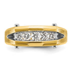 FJC Finejewelers 14 kt Two Tone Gold Men's Polished and Satin 5-Stone Lab Grown Diamonds Ring 7 mm