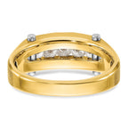 FJC Finejewelers 14 kt Two Tone Gold Men's Polished and Satin 5-Stone Lab Grown Diamonds Ring 7 mm