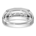 FJC Finejewelers 14 kt White Gold Men's Polished and Satin 5-Stone Lab Grown Diamonds Ring 8 mm