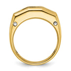 FJC Finejewelers 14 kt Two Tone Gold Men's Polished and Satin 5-Stone Lab Grown Diamonds Ring 9 mm