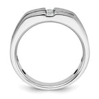 FJC Finejewelers 14 kt White Gold with Black Rhodium Men's Satin/Grooved Lab Grown Diamonds Ring 8 mm