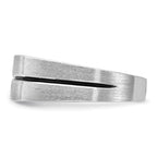 FJC Finejewelers 14 kt White Gold with Black Rhodium Men's Satin/Grooved Lab Grown Diamonds Ring 8 mm