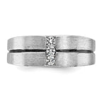 FJC Finejewelers 14 kt White Gold with Black Rhodium Men's Satin/Grooved Lab Grown Diamonds Ring 8 mm