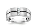 FJC Finejewelers 14 kt White Gold with Black Rhodium Men's Satin/Grooved Lab Grown Diamonds Ring 8 mm