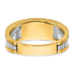 FJC Finejewelers 14 kt Two Tone Gold Men's Polished and Satin 3-Stone Lab Grown Diamonds Ring 8 mm