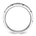 FJC Finejewelers 14 kt Two Tone Gold Men's Polished and Satin 3-Stone Lab Grown Diamonds Ring 8 mm