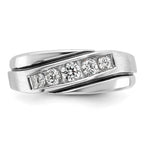 FJC Finejewelers 14 kt White Gold with Black Rhodium Men's Polish/Satin Lab Grown Diamonds Ring 8 mm