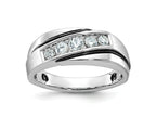 FJC Finejewelers 14 kt White Gold with Black Rhodium Men's Polish/Satin Lab Grown Diamonds Ring 8 mm