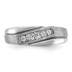 FJC Finejewelers 14 kt White Gold with Black Rhodium Men's Polish/Satin Lab Grown Diamonds Ring 7 mm
