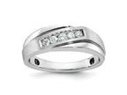 FJC Finejewelers 14 kt White Gold with Black Rhodium Men's Polish/Satin Lab Grown Diamonds Ring 7 mm