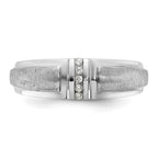FJC Finejewelers 14 kt White Gold Men's Polished and Satin 3-Stone Lab Grown Diamonds Ring 6 mm