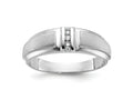 FJC Finejewelers 14 kt White Gold Men's Polished and Satin 3-Stone Lab Grown Diamonds Ring 6 mm