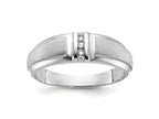 FJC Finejewelers 14 kt White Gold Men's Polished and Satin 3-Stone Lab Grown Diamonds Ring 6 mm