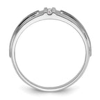 FJC Finejewelers 14 kt White Gold with Black Rhodium Men's Satin/Grooved Lab Grown Diamonds Ring