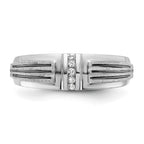 FJC Finejewelers 14 kt White Gold with Black Rhodium Men's Satin/Grooved Lab Grown Diamonds Ring