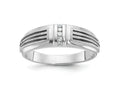 FJC Finejewelers 14 kt White Gold with Black Rhodium Men's Satin/Grooved Lab Grown Diamonds Ring