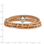 FJC Finejewelers Stainless Steel Adjustable and Stretch and Wrap Serenity Prayer Tan Leather Wrap 22.25 Inch Bracelet 22