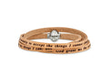 FJC Finejewelers Stainless Steel Adjustable and Stretch and Wrap Serenity Prayer Tan Leather Wrap 22.25 Inch Bracelet 22