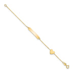 FJC Finejewelers 14 kt Yellow Gold Personalized Polished 5.5in Heart ID Bracelet 5.5 Inches x 4.5 mm