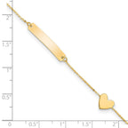 FJC Finejewelers 14 kt Yellow Gold Personalized Polished 5.5in Heart ID Bracelet 5.5 Inches x 4.5 mm