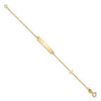 FJC Finejewelers 14 kt Yellow Gold Cable Polished 5.5in Cross ID Bracelet 5.5 Inches x 4.3 mm