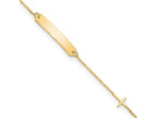 FJC Finejewelers 14 kt Yellow Gold Cable Polished 5.5in Cross ID Bracelet 5.5 Inches x 4.3 mm