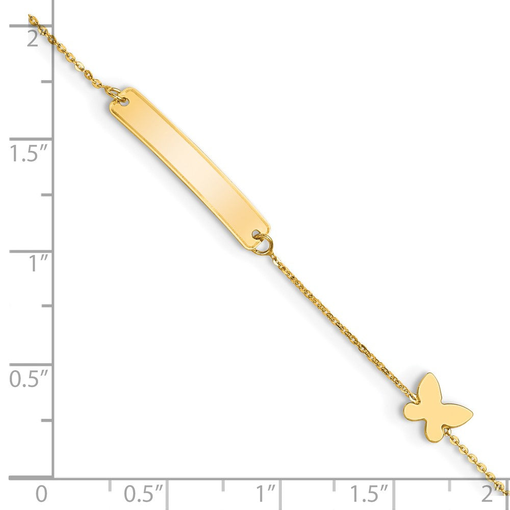 FJC Finejewelers 14 kt Yellow Gold Polished 5.5in Butterfly ID Bracelet 5.5 Inches x 4 mm