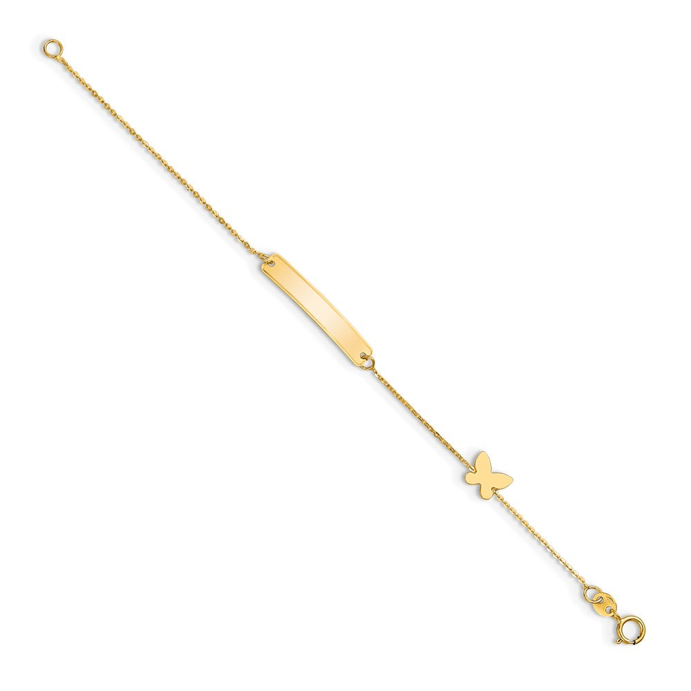 FJC Finejewelers 14 kt Yellow Gold Polished 5.5in Butterfly ID Bracelet 5.5 Inches x 4 mm