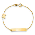 FJC Finejewelers 14 kt Yellow Gold Polished 5.5in Butterfly ID Bracelet 5.5 Inches x 4 mm